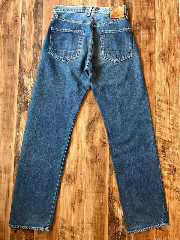 Old EVISU No.2 2507 W30 x L33 Fisherman Patch SCOVILL