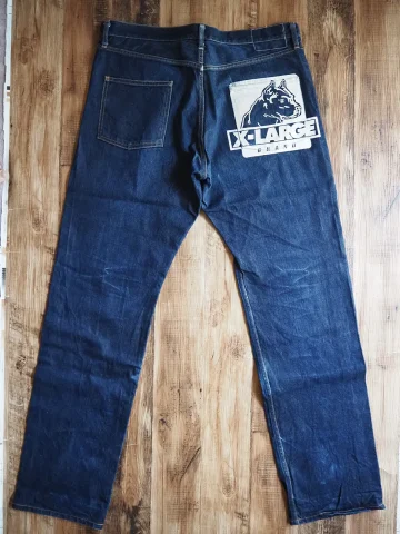 XLARGE 0101604 W38 x L35 Pitbull Paint Selvedge Jeans
