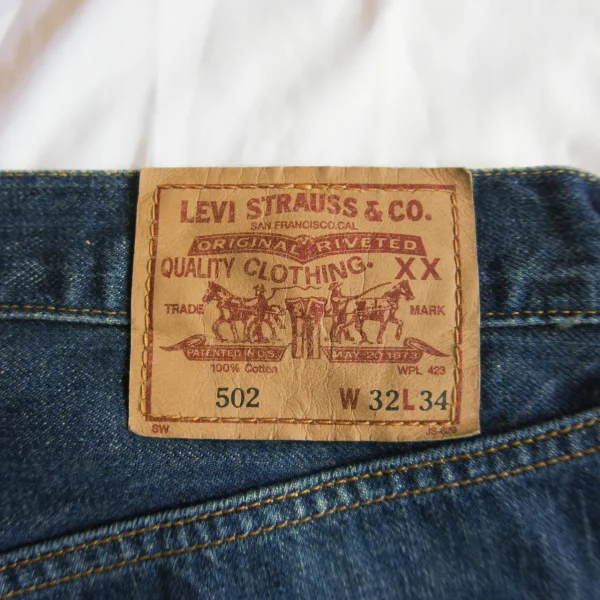 LEVI'S 502XX W32 x L34 Pre-LVC Japan-made 1994 Big E Selvedge Jeans - Image 3