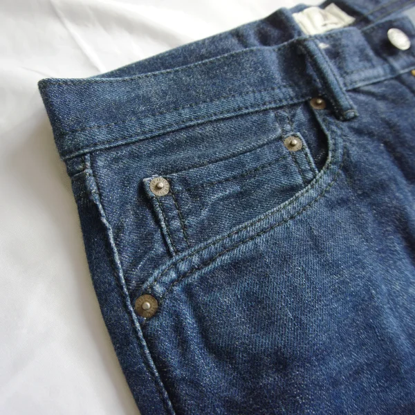 M THANK YOU FRIENDS 12AW-MPT003 W32 x L32 Star Embroidered Selvedge Jeans - Image 4
