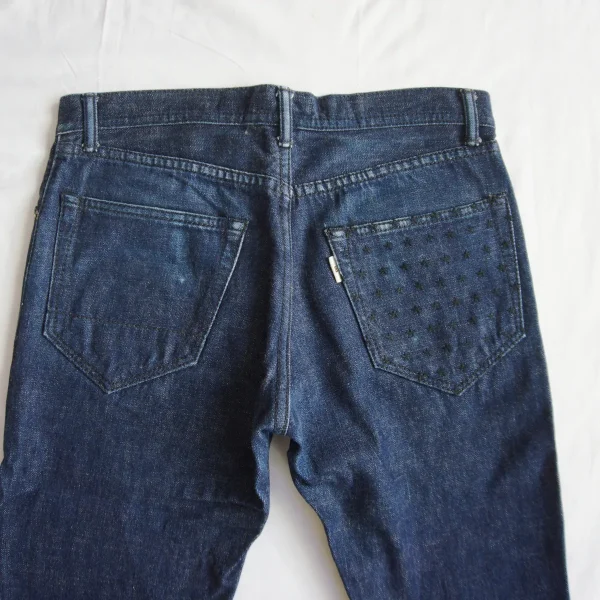 M THANK YOU FRIENDS 12AW-MPT003 W32 x L32 Star Embroidered Selvedge Jeans - Image 7